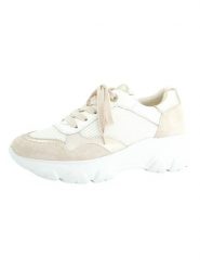 Paul Green Skórzane sneakersy w kolorze złoto-białym rozmiar: 39. Białe trampki Paul Green, bez wzorów, z materiału, bez zapięcia. Za 384.95 zł.