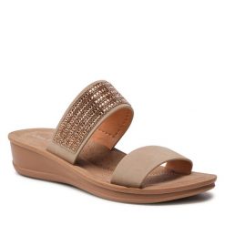 Klapki Clara Barson. Brązowe klapki Clara Barson, bez wzorów, bez obcasa. Za 89.99 zł.