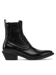 PINKO Kowbojki Tex 14 SD0345P083 Czarny. Czarne botki Pinko, bez wzorów, ze skóry, bez obcasa, na płaskiej podeszwie, bez zapięcia. Za 1,869.00 zł.