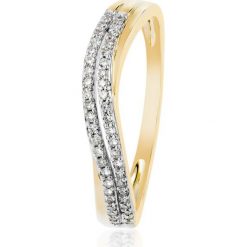 RABAT Pierścionek Złoty - złoto 585, Diament 0,18ct. Żółte pierścionki W.KRUK, z diamentem, złote. W wyprzedaży za 1,199.00 zł.