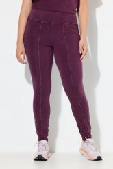Damskie Legginsy styl vintage wąskie nogawki wysoki stan kieszeń. Czerwone legginsy Ulla Popken, plus size, bez wzorów, z bawełny, z podwyższonym stanem. Za 239.99 zł.