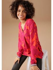 Aniston Bluzka w kolorze czerwono-pomarańczowym rozmiar: 44. Czerwone bluzki Aniston, bez wzorów, z wiskozy, bez kołnierzyka, bez ramiączek. Za 82.99 zł.