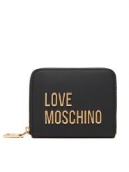 LOVE MOSCHINO Mały Portfel Damski JC5613PP1NKD0000 Czarny. Czarne portfele Love Moschino, bez wzorów, ze skóry. Za 399.99 zł.