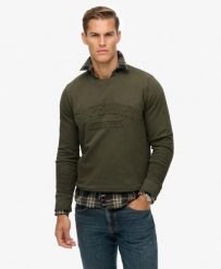 Superdry Bluza Athletic z tłoczonym logo z bawełny organicznej. Zielone bluzy Superdry, xl, z aplikacjami, z bawełny, bez kaptura. Za 326.10 zł.