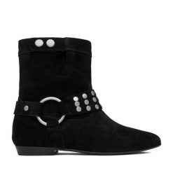 Botki Badura. Czarne botki Badura, bez wzorów, bez obcasa, na płaskiej podeszwie, bez zapięcia. Za 429.99 zł.
