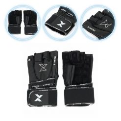 Rękawice na siłownie TREXO GymRat. Czarne rękawiczki TREXO, bez wzorów. Za 139.99 zł.