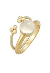 Elli PREMIUM Damski Duet Klasyczny Elegancki Trend Minimalny z kamieniem księżycowym w pozłacanym srebrze próby 925 Sterling Silver Pierścionki 1 ct. Szare pierścionki Elli PREMIUM, z kamieniem księżycowym, pozłacane. Za 279.64 zł.