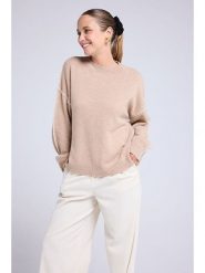 Maison Héritage Cashmere Kaszmirowy sweter w kolorze beżowym rozmiar: L/XL. Brązowe swetry Maison Héritage Cashmere, l, bez wzorów, z kaszmiru, bez ramiączek. Za 459.04 zł.