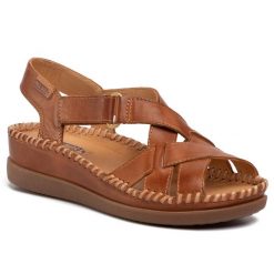 Sandały Pikolinos. Brązowe sandały Pikolinos, bez wzorów, bez obcasa, na płaskiej podeszwie, bez zapięcia. Za 339.99 zł.