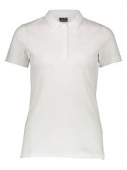 4F Koszulka polo w kolorze białym rozmiar: M. Białe bluzki 4f, m, bez wzorów, z bawełny, bez kołnierzyka, bez ramiączek. Za 65.54 zł.