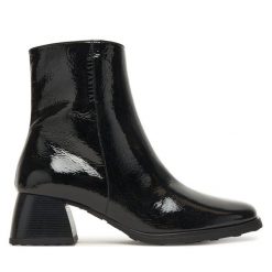 Botki Hispanitas. Czarne botki Hispanitas, bez wzorów, bez obcasa, na słupku, bez zapięcia. Za 729.99 zł.