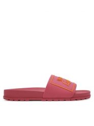 Versace Jeans Couture Klapki 78VA3SQ2 Różowy. Czerwone klapki Versace Jeans Couture, bez wzorów, z jeansu, bez obcasa. Za 229.99 zł.