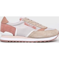 Trussardi Jeans - Buty. Brązowe obuwie sportowe Trussardi Jeans, z jeansu, bez zapięcia. W wyprzedaży za 379.90 zł.