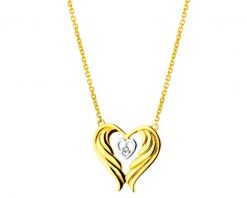 Naszyjnik z żółtego złota z diamentem - skrzydła, serce - 0,005 ct - próba 375. Żółte naszyjniki Apart, z diamentem, złote. W wyprzedaży za 1,021.30 zł.