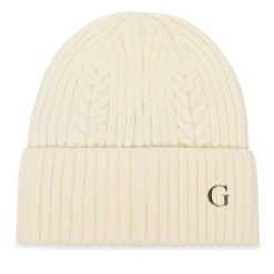 Czapka Guess. Białe czapki Guess, z aplikacjami. Za 159.99 zł.