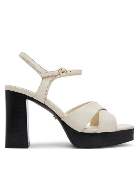 Gino Rossi Sandały ALIA-118081 Écru. Sandały Gino Rossi, bez wzorów, ze skóry, bez obcasa, na słupku, bez zapięcia. Za 379.99 zł.