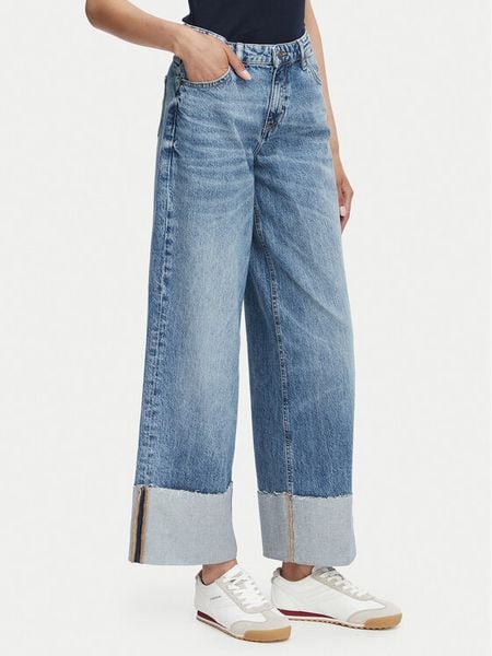 Guess Jeans Jeansy W6RA2B D5M5M Niebieski Wide Leg. Niebieskie jeansy Guess Jeans, m, z aplikacjami. Za 319.99 zł.