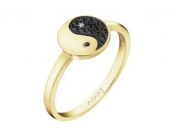 Pierścionek z żółtego złota z diamentami - yin yang - 0,012 ct - próba 375. Żółte pierścionki Apart, z diamentem, złote. Za 1,349.00 zł.