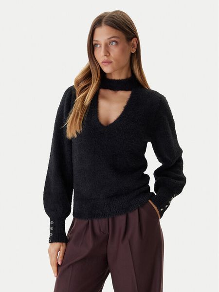 Guess Sweter W5BR92 Z3BJ0 Czarny Relaxed Fit. Czarne swetry Guess, l, z aplikacjami, z syntetyku, bez ramiączek. Za 279.99 zł.