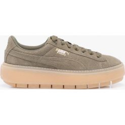 Puma - Buty Platform Trace Wn,s. Zielone obuwie sportowe Puma, z materiału, bez zapięcia. W wyprzedaży za 239.90 zł.