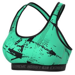 Stanik sportowy fitness siłownia MMA EXTREME HOBBY NEO. Zielone bielizna sportowa EXTREME HOBBY, l, bez wzorów, z elastanu. Za 139.00 zł.