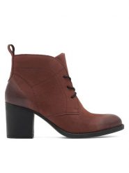 Lasocki Trzewiki WI23-RUTH-04 Bordowy. Czerwone botki Lasocki, bez wzorów, z nubiku, bez obcasa, na słupku, bez zapięcia. Za 249.99 zł.