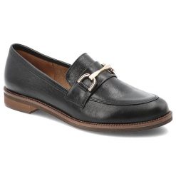 Czarne Półbuty Armodo Stylowe Wsuwane Obuwie Damskie. Czarne półbuty wsuwane Armodo, z aplikacjami, ze skóry, eleganckie, bez obcasa, bez zapięcia. Za 429.00 zł.