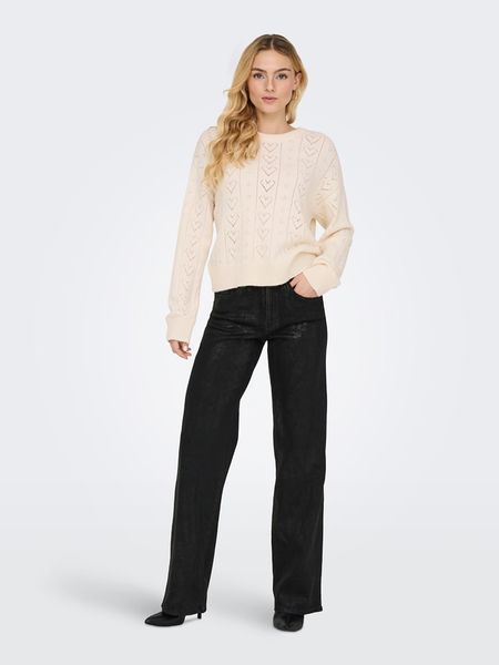 ONLY Sweter w kolorze kremowym rozmiar: M. Brązowe swetry Only, m, bez wzorów, z materiału, bez ramiączek. Za 70.74 zł.