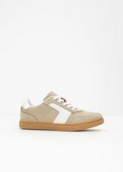 Sneakersy w stylu retro. Brązowe obuwie sportowe bonprix, bez zapięcia. Za 129.99 zł.