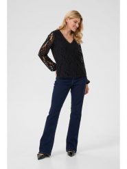 Cream Bluzka w kolorze czarnym rozmiar: M. Czarne bluzki Cream, m, bez wzorów, z koronki, bez kołnierzyka, bez ramiączek. Za 104.99 zł.