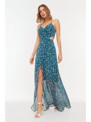 Trendyol Sukienka w kolorze niebiesko-beżowym rozmiar: 36. Niebieskie sukienki Trendyol, na co dzień, bez wzorów, bez kołnierzyka, bez ramiączek, maxi, proste. Za 70.08 zł.