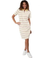 WITT WEIDEN Sukienka w kolorze karmelowo-biało-żółtym rozmiar: 40. Białe sukienki WITT WEIDEN, bez wzorów, bez kołnierzyka, bez ramiączek, midi. Za 82.99 zł.