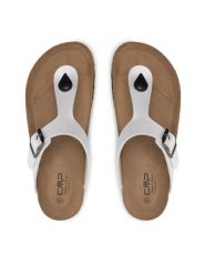 CMP Japonki Mymosa Wmn Flip Flop 3Q91036 Biały. Białe klapki CMP, bez wzorów, ze skóry, bez obcasa. Za 138.99 zł.