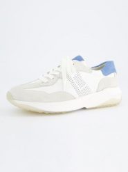 Paul Green Skórzane sneakersy w kolorze biało-błękitnym rozmiar: 40,5. Białe trampki Paul Green, bez wzorów, bez zapięcia. Za 427.07 zł.