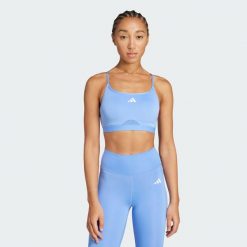 Biustonosz Aeroreact Training 3-Stripes. Niebieskie bielizna sportowa Adidas, xl, bez wzorów, z materiału. Za 149.00 zł.