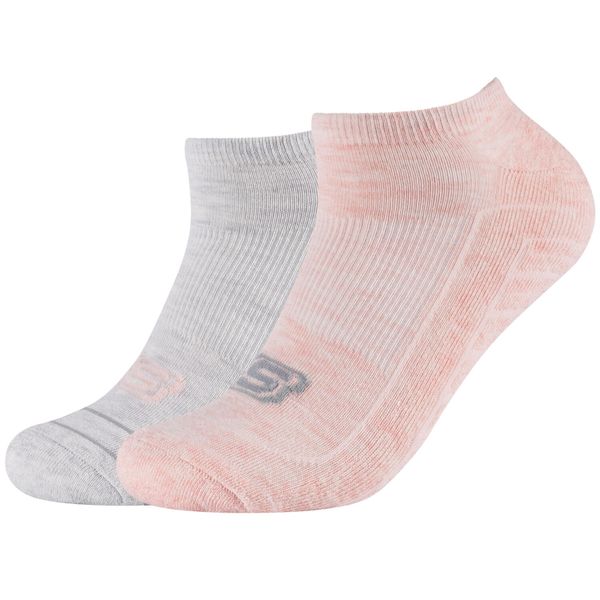 Skarpetki sportowe dla dorosłych 2PPK Basic Cushioned Sneaker Socks. Szare skarpety Skechers, bez wzorów, z bawełny. Za 29.99 zł.