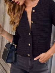 Milan Kiss Kardigan w kolorze czarnym rozmiar: XL. Czarne kardigany Milan Kiss, xl, bez wzorów. Za 152.99 zł.