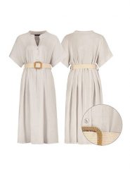 Eight2Nine Sukienka w kolorze beżowym rozmiar: M/L. Brązowe sukienki Eight2Nine, l, bez wzorów, bez kołnierzyka, bez ramiączek, maxi. Za 184.95 zł.