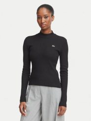 Lacoste Bluzka TF3164 Czarny Slim Fit. Czarne bluzki Lacoste, bez wzorów, z bawełny, bez kołnierzyka, bez ramiączek. Za 419.99 zł.