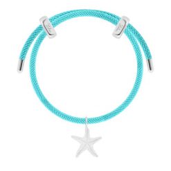 Bransoletka Liana w kolorze turkusowym z zawieszką Starfish. Niebieskie bransoletki Lilou, posrebrzane. Za 258.00 zł.