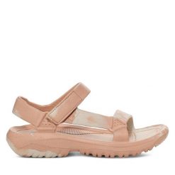 Sandały Teva. Brązowe sandały Teva, bez wzorów, sportowe, bez obcasa, bez zapięcia. Za 179.99 zł.
