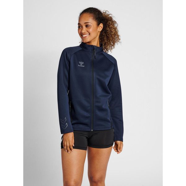 Bluza do piłki ręcznej damska Hummel Cima XK zapinana na zamek. Niebieskie bluzy Hummel, m, bez wzorów, z dresówki, bez kaptura. W wyprzedaży za 244.50 zł.