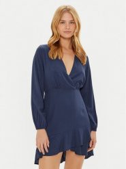 Pepe Jeans Sukienka codzienna Kendall PL953610 Granatowy Regular Fit. Niebieskie sukienki Pepe Jeans, na co dzień, m, bez wzorów, z jeansu, bez kołnierzyka, bez ramiączek, proste. Za 209.99 zł.
