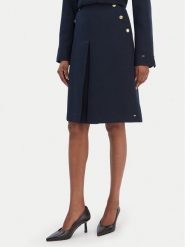 Tommy Hilfiger Spódnica trapezowa WW0WW49474 Granatowy Regular Fit. Niebieskie spódnice TOMMY HILFIGER, bez wzorów, z syntetyku, trapezowe. Za 659.99 zł.