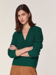 Rodier Wełniany sweter w kolorze zielonym rozmiar: XL. Zielone swetry Rodier, xl, bez wzorów, z wełny, bez ramiączek. Za 295.99 zł.