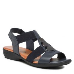 Sandały Go Soft. Niebieskie sandały GO SOFT, bez wzorów, bez obcasa, na płaskiej podeszwie, bez zapięcia. Za 199.99 zł.
