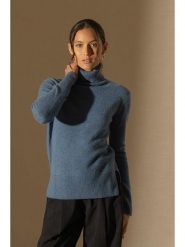 Perfect Cashmere Kaszmirowy golf w kolorze niebieskim rozmiar: L. Niebieskie golfy Perfect Cashmere, l, bez wzorów, z kaszmiru, bez ramiączek. Za 448.45 zł.