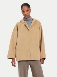 Weekend Max Mara Płaszcz wełniany Gennaio 2425086021 Beżowy Regular Fit. Brązowe płaszcze Weekend Max Mara, na zimę, bez wzorów, z wełny, bez kaptura. Za 2,599.00 zł.