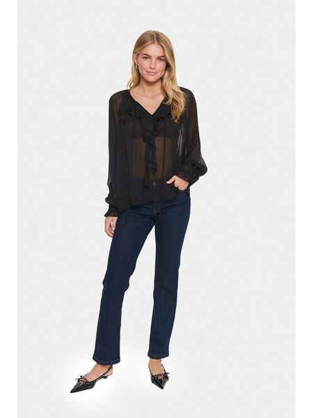 SAINT TROPEZ Bluzka w kolorze czarnym rozmiar: XS. Czarne bluzki Saint Tropez, xs, bez wzorów, bez kołnierzyka, bez ramiączek. Za 104.99 zł.