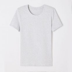 Koszulka fitness damska Domyos krótki rękaw. Szare bluzki DOMYOS, xl, bez wzorów, z bawełny, sportowe, bez kołnierzyka, bez ramiączek. Za 39.99 zł.